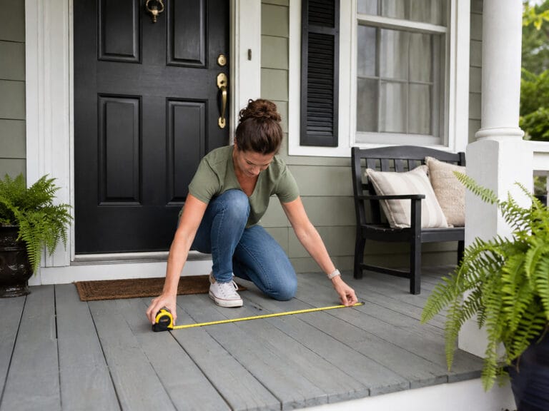 Measuring a front porch before choosing chairs, benches and outdoor furniture