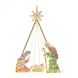 220-led-lighted-christmas-nativity-scene 220 LED lighted Christmas Nativity scene with star topper, Mary, Joseph, and baby Jesus